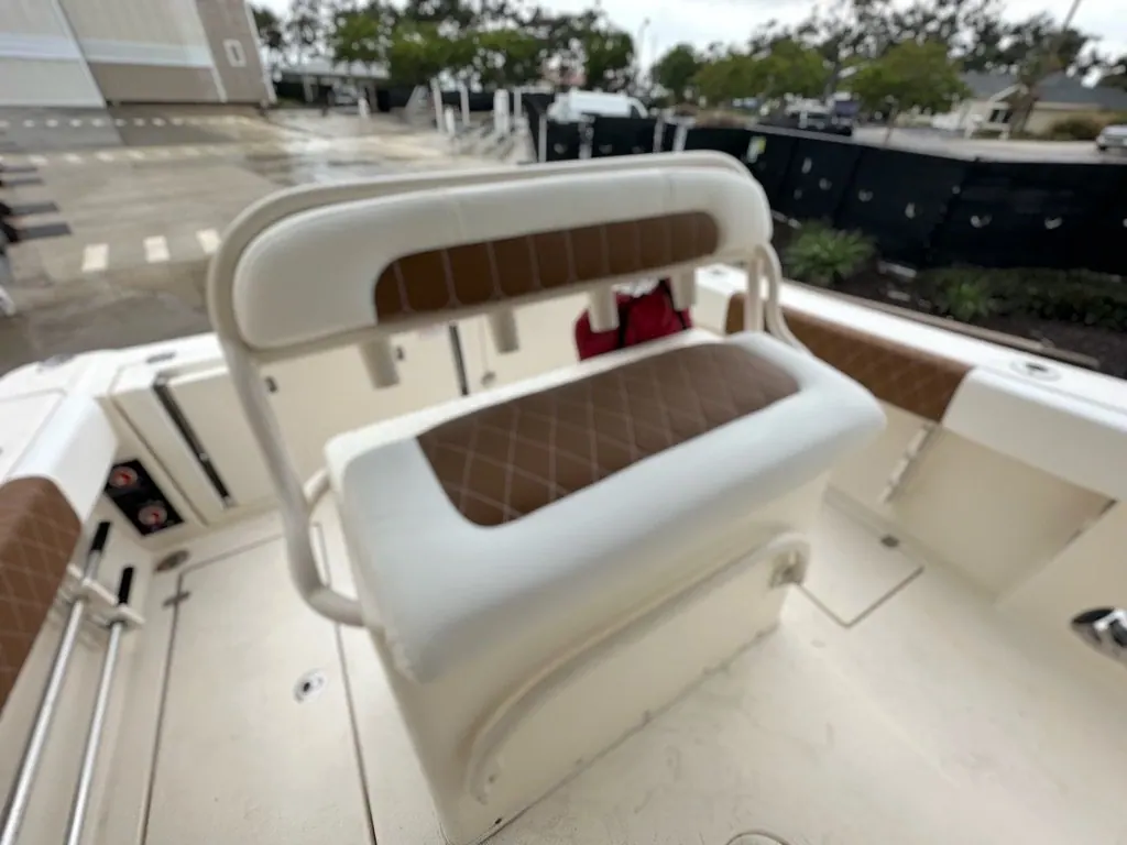 Center console aft bench seat with new diamond-stitched cushions