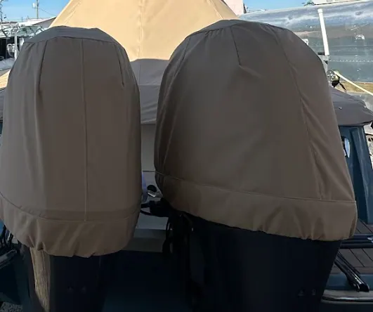 Pair of custom outboard motor covers