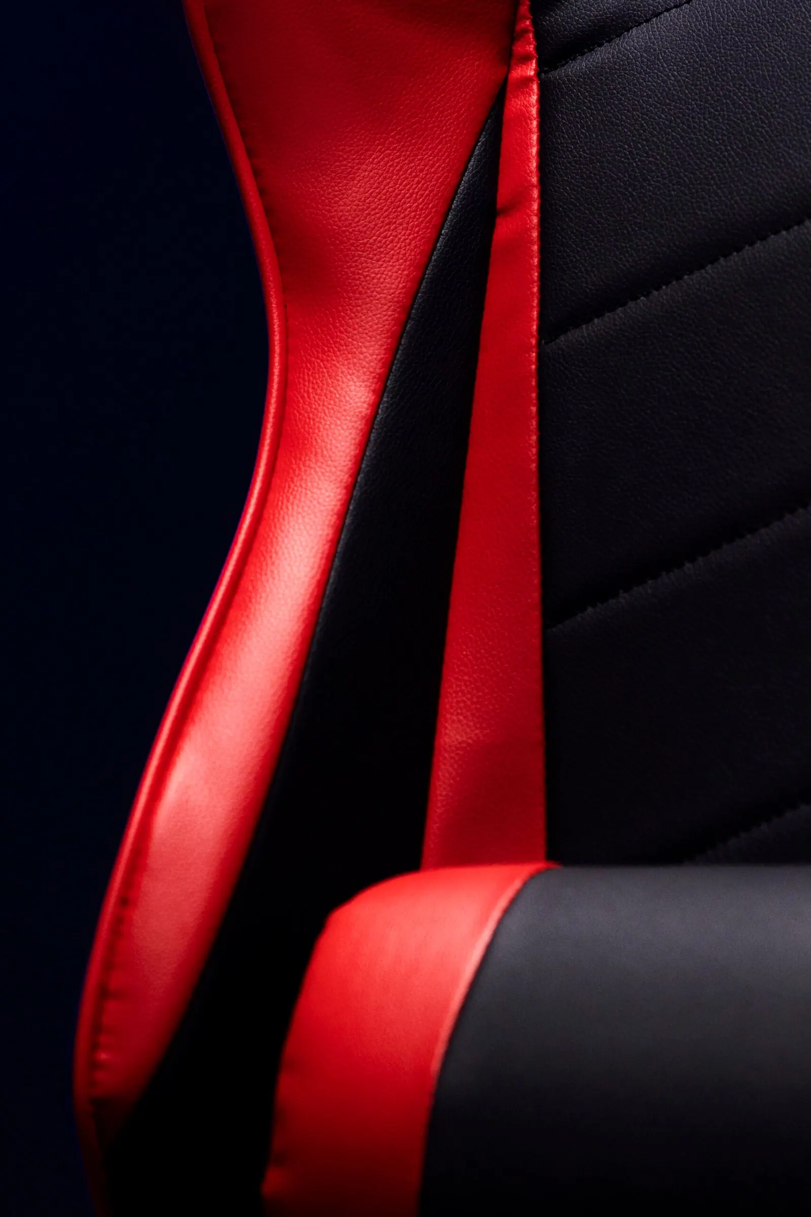 Red and black racing-style seat detail